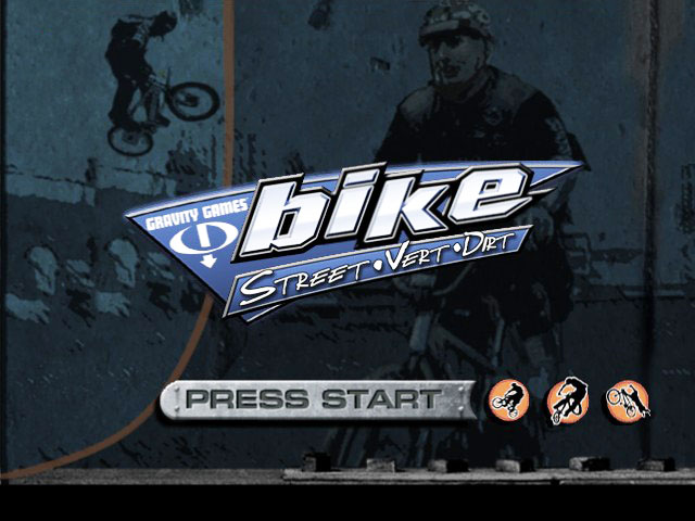 Gravity Games Bike: Street Vert Dirt title screen for Xbox