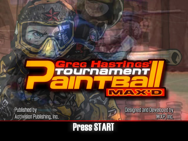 Greg Hastings Tournament Paintball Max'd title screen for Xbox