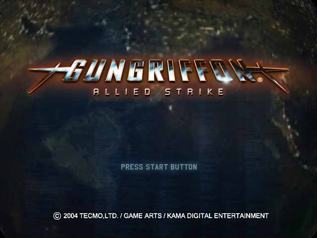 Gungriffon Allied Strike title screen for Xbox