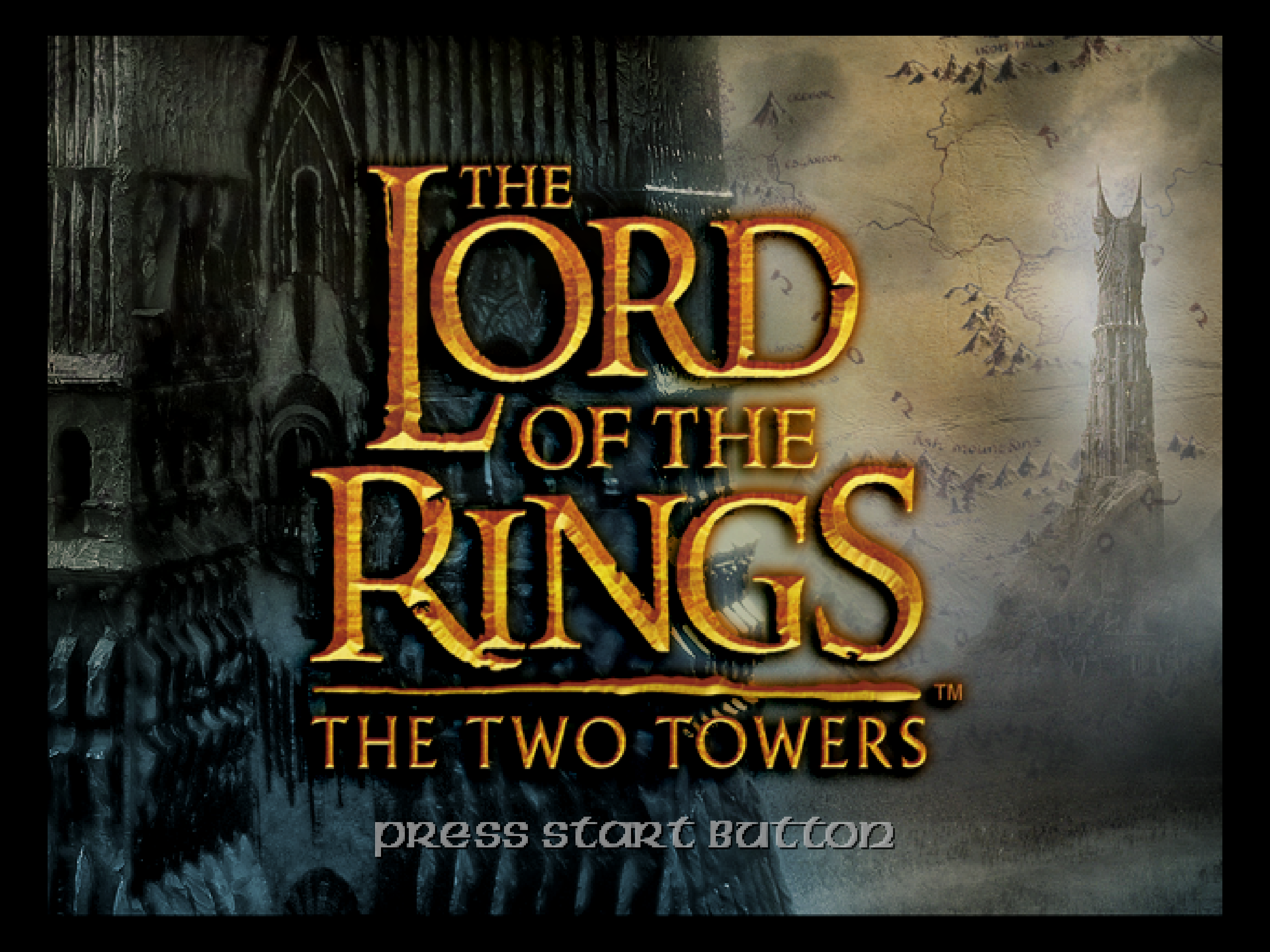 Lord of the Rings Two Towers title screen for Xbox