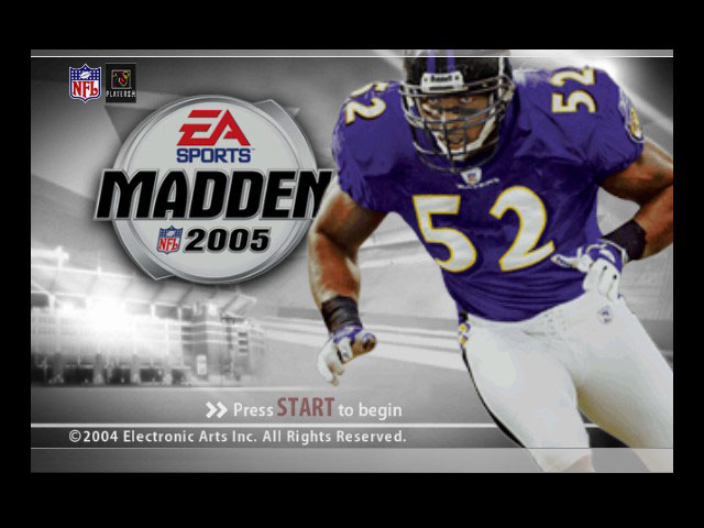 Madden 2005 title screen for Xbox