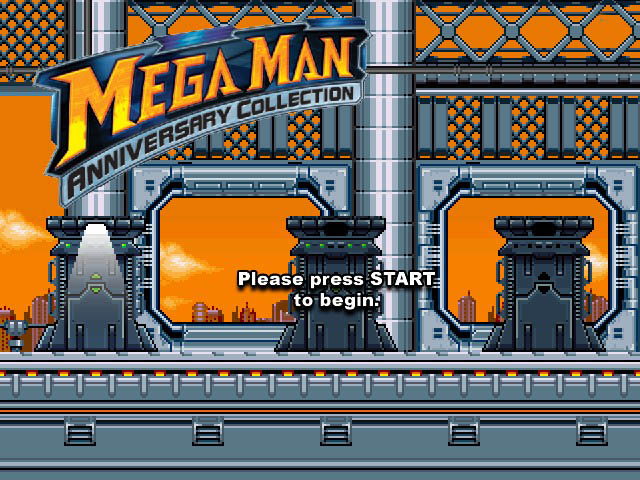 Mega Man Anniversary Collection title screen for Xbox
