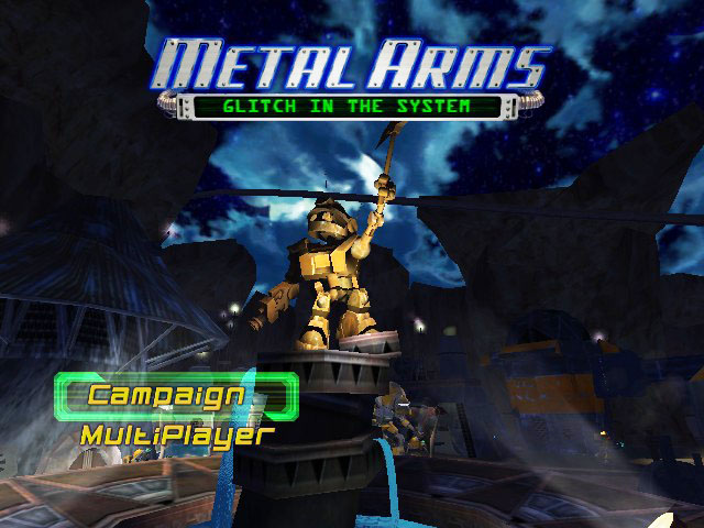Metal Arms: Glitch in the System title screen for Xbox