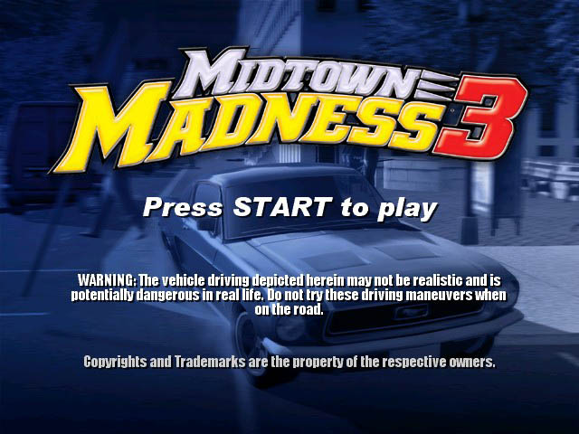 Midtown Madness 3 title screen for Xbox