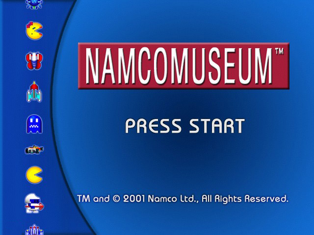 Namco Museum title screen for Xbox