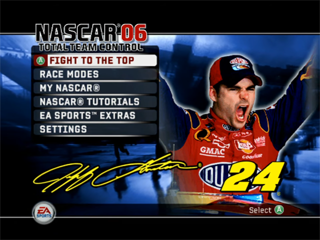 NASCAR 06: Total Team Control title screen for Xbox