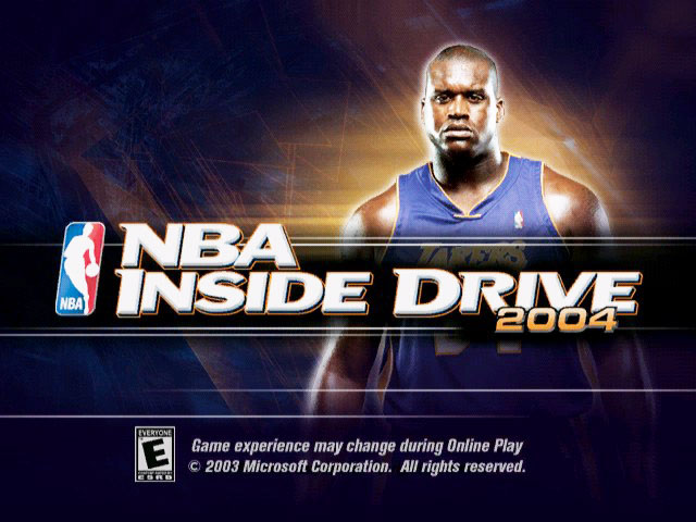 NBA Inside Drive 2004 title screen for Xbox