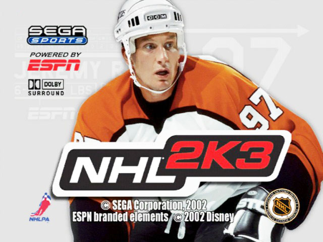 NHL 2K3 title screen for Xbox