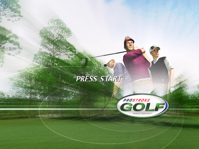 ProStroke Golf World Tour 2007 title screen for Xbox