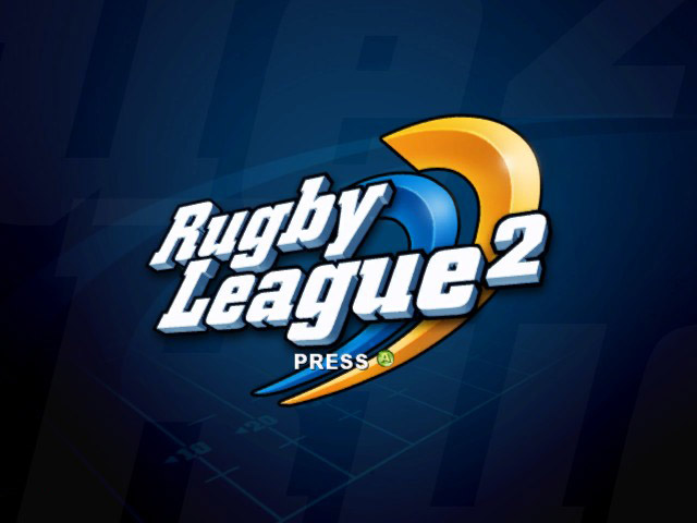 Rugby League 2 title screen for Xbox