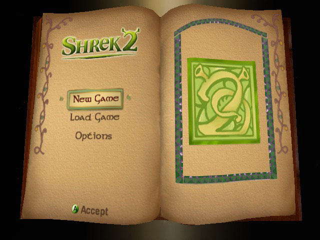 Shrek 2 title screen for Xbox