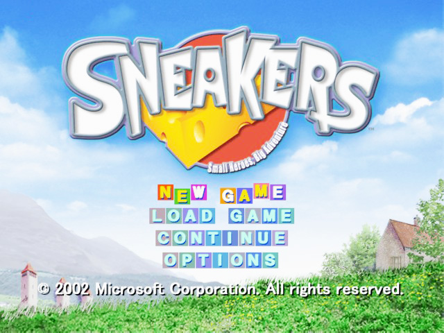 Sneakers title screen for Xbox