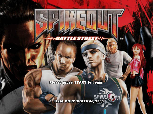 Spikeout: Battle Street title screen for Xbox