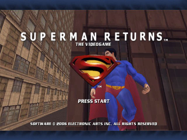 Superman Returns title screen for Xbox