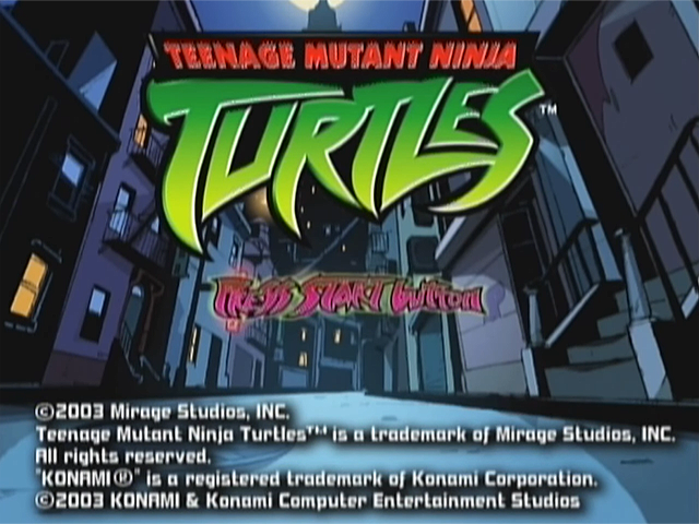 Teenage Mutant Ninja Turtles title screen for Xbox