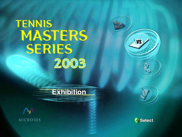 Tennis Masters Series 2003 title screen for Xbox