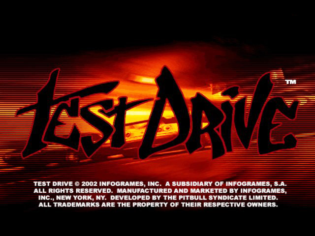 Test Drive title screen for Xbox