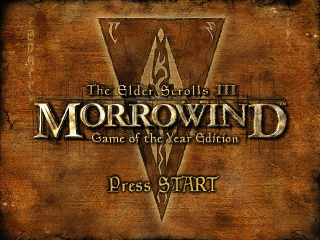 The Elder Scrolls III: Morrowind [Best of Platinum Hits] title screen for Xbox