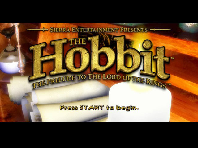 The Hobbit title screen for Xbox