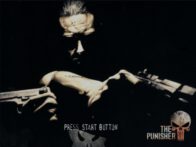 The Punisher title screen for Xbox