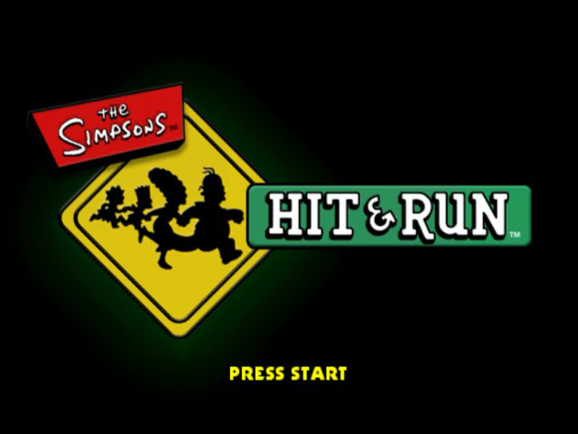 The Simpsons Hit and Run title screen for Xbox