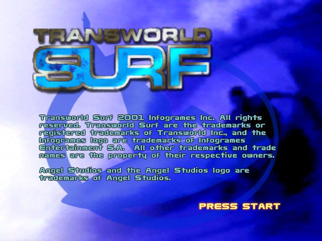 TransWorld Surf title screen for Xbox