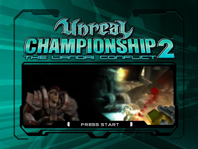 Unreal Championship 2: The Liandri Conflict title screen for Xbox