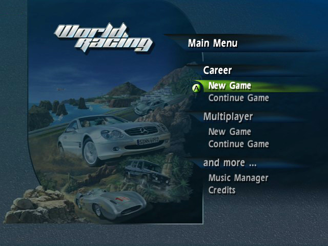 World Racing title screen for Xbox