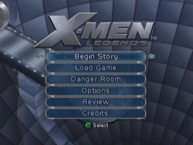 X-men Legends title screen for Xbox