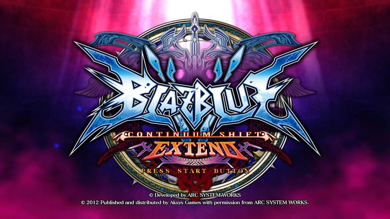 BLAZBLUE Continuum Shift Extend title screen for Xbox 360
