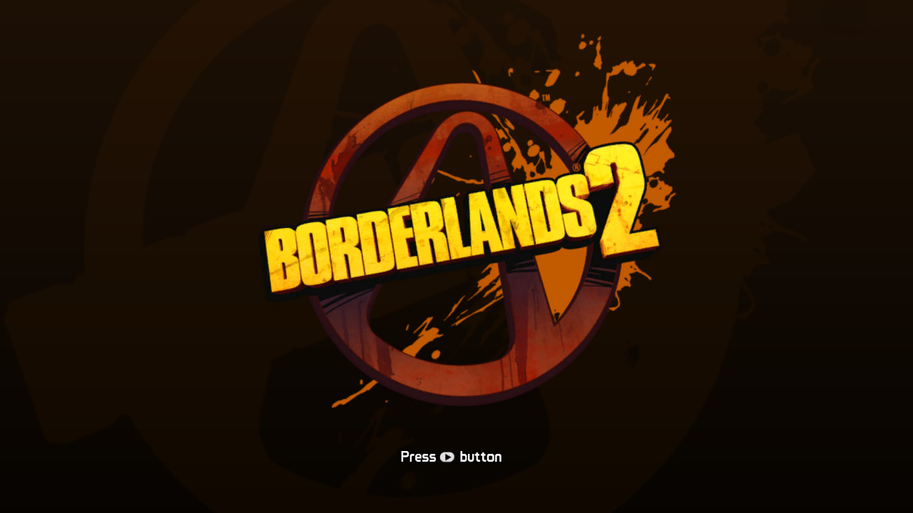 Borderlands 2 title screen for Xbox 360