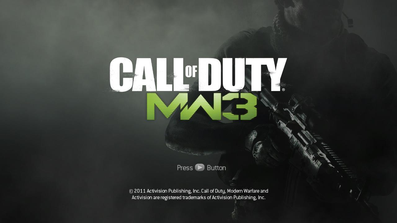 Call Of Duty: Modern Warfare 3 title screen for Xbox 360