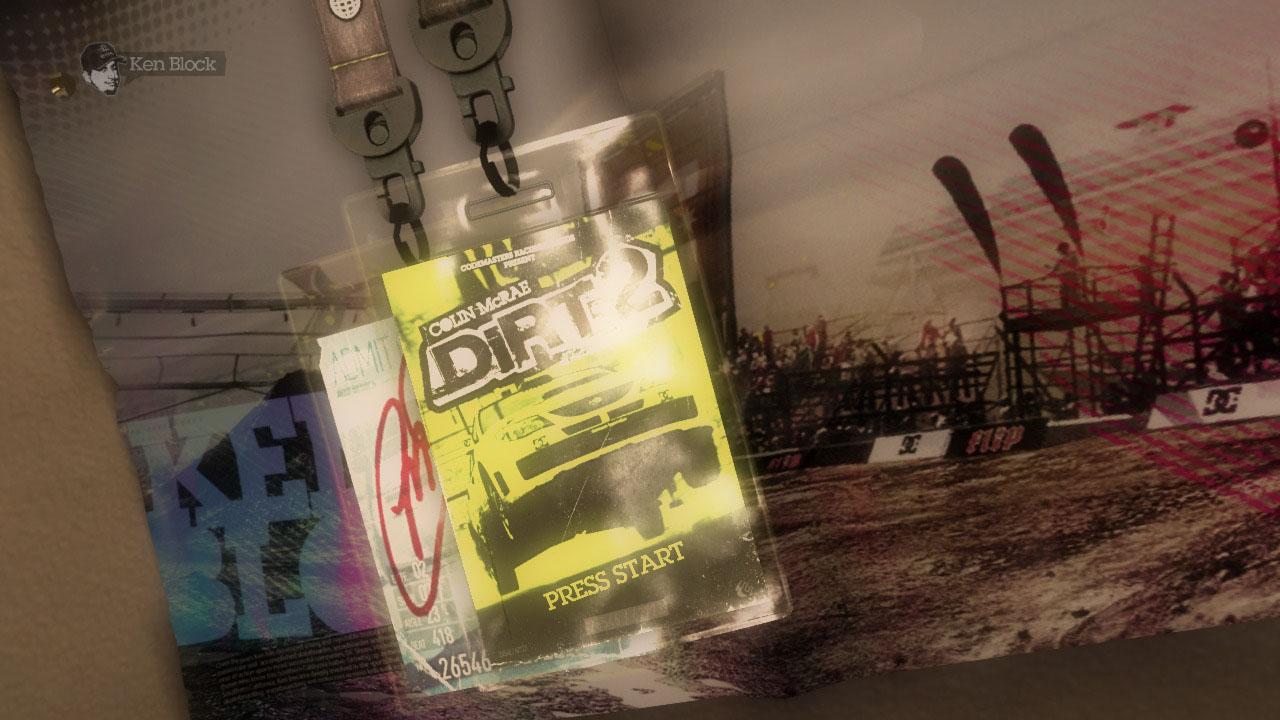 Colin McRae Dirt 2 title screen for Xbox 360