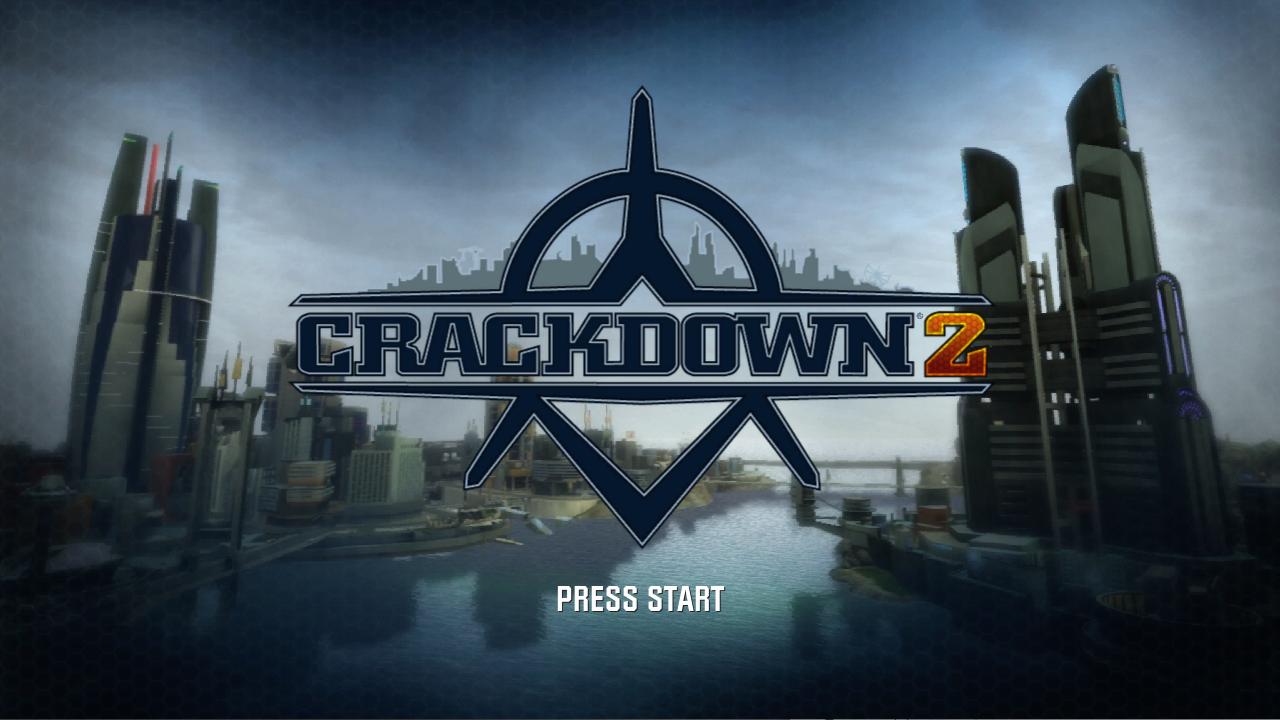 Crackdown 2 title screen for Xbox 360