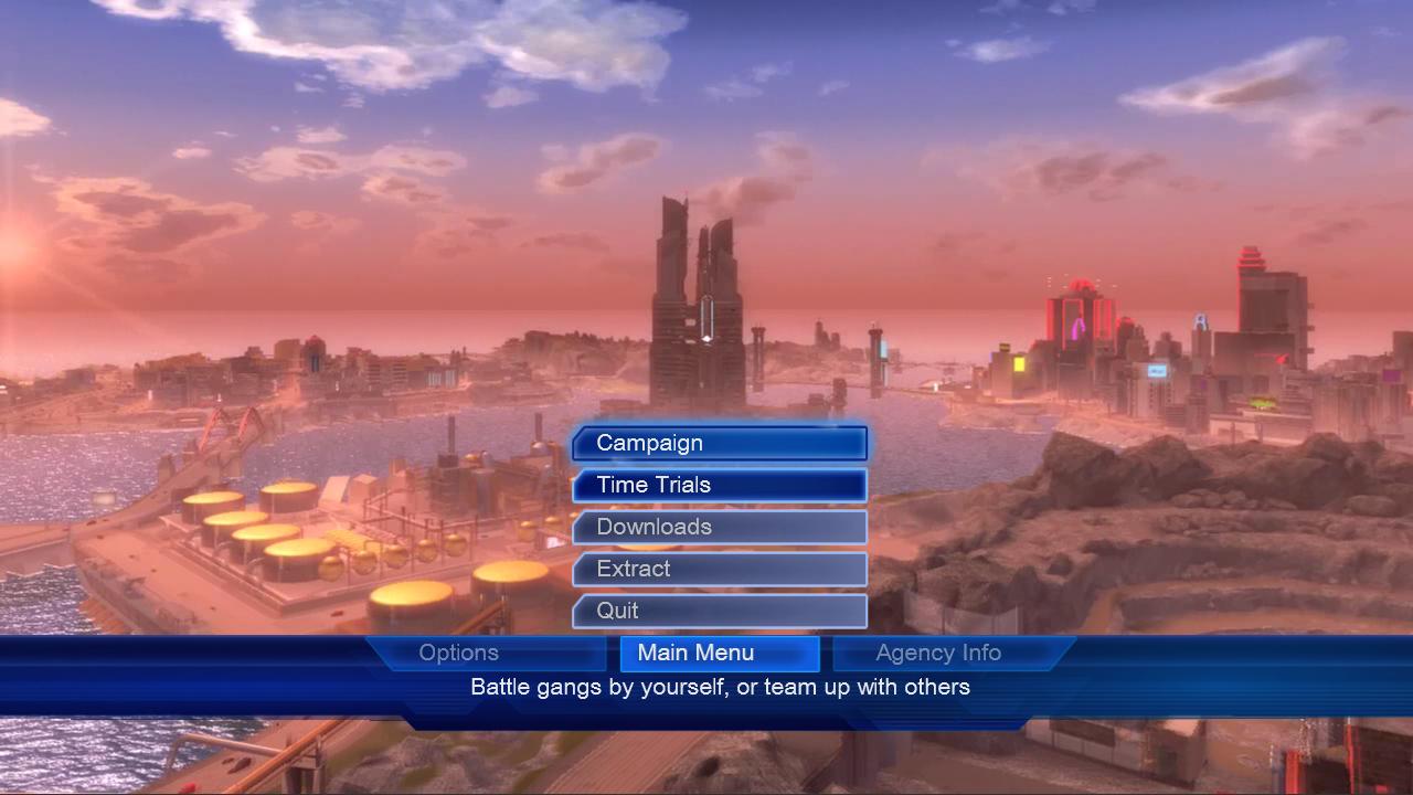 Crackdown title screen for Xbox 360