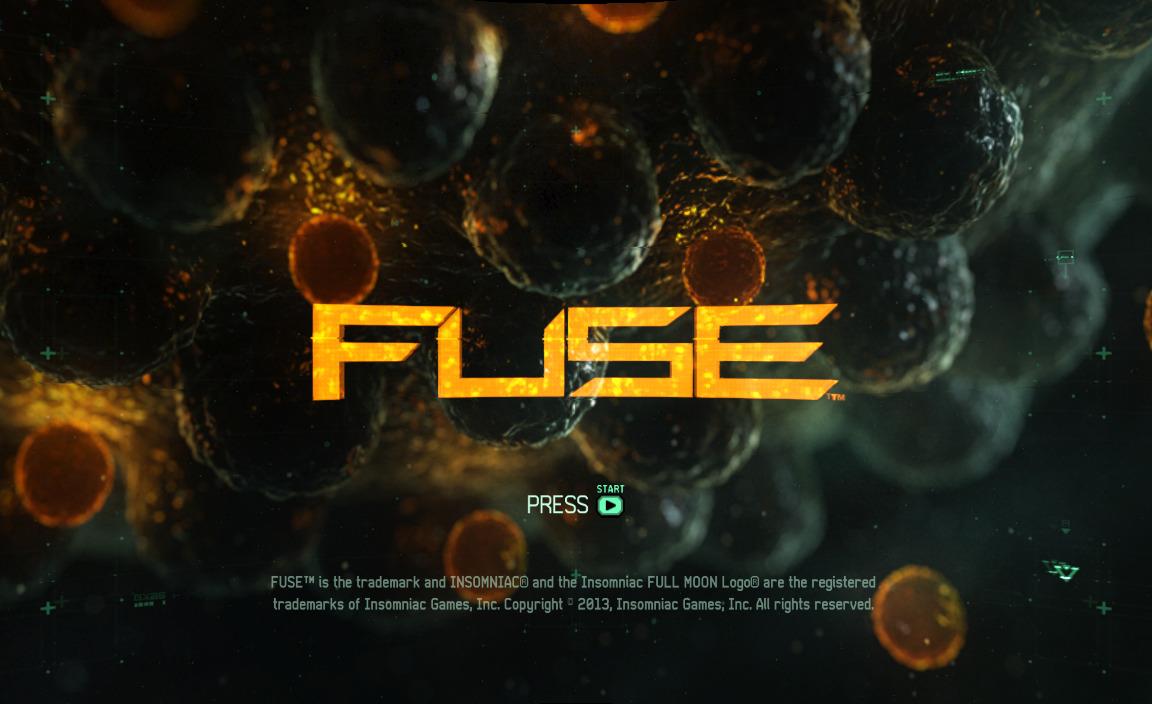 Fuse title screen for Xbox 360