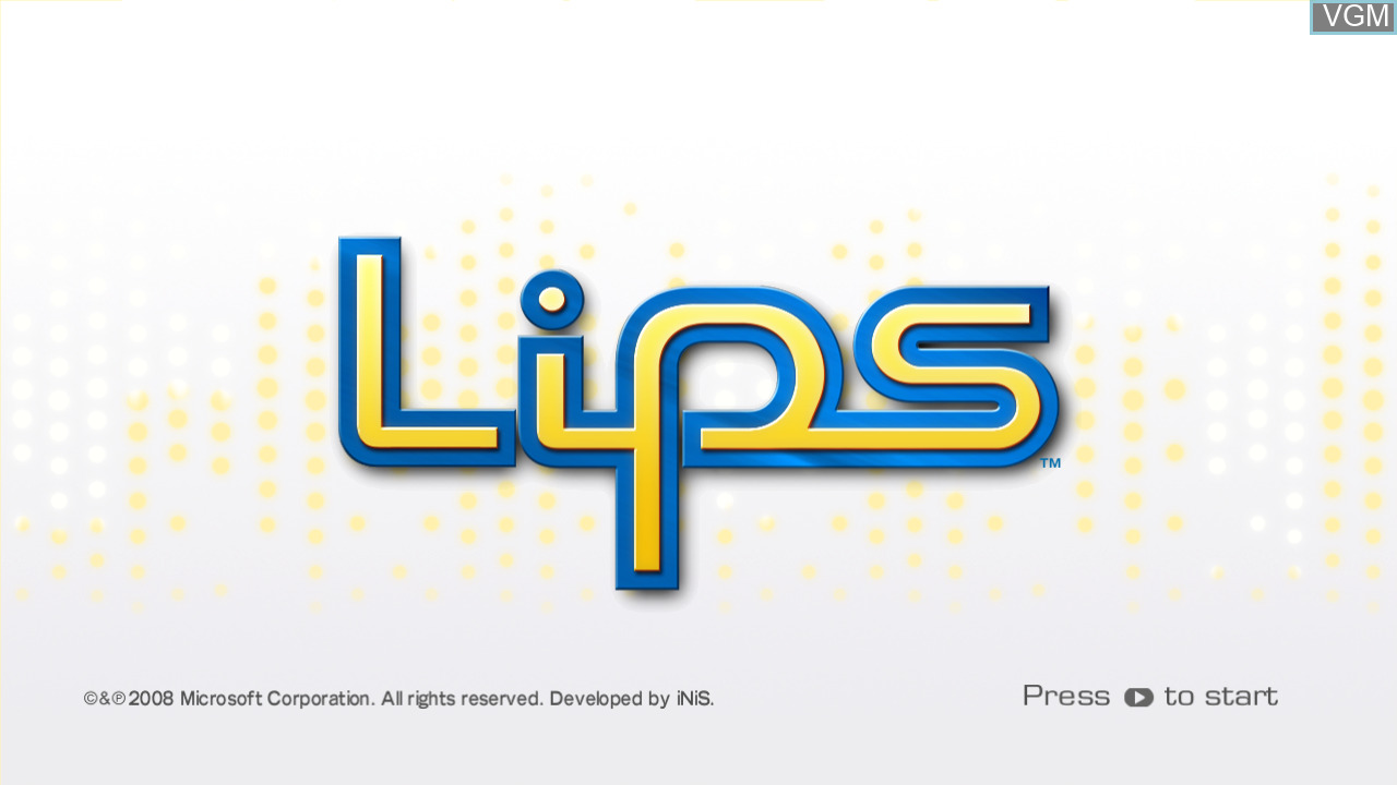 Lips title screen for Xbox 360