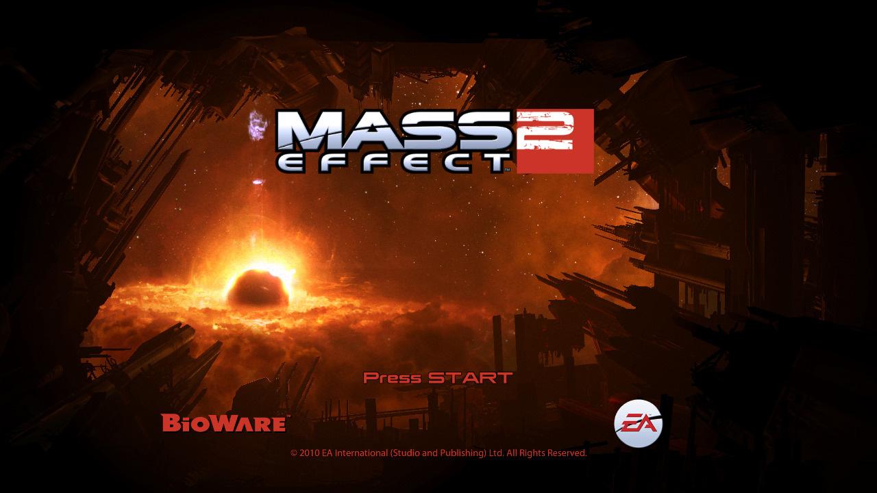 Mass Effect 2 title screen for Xbox 360