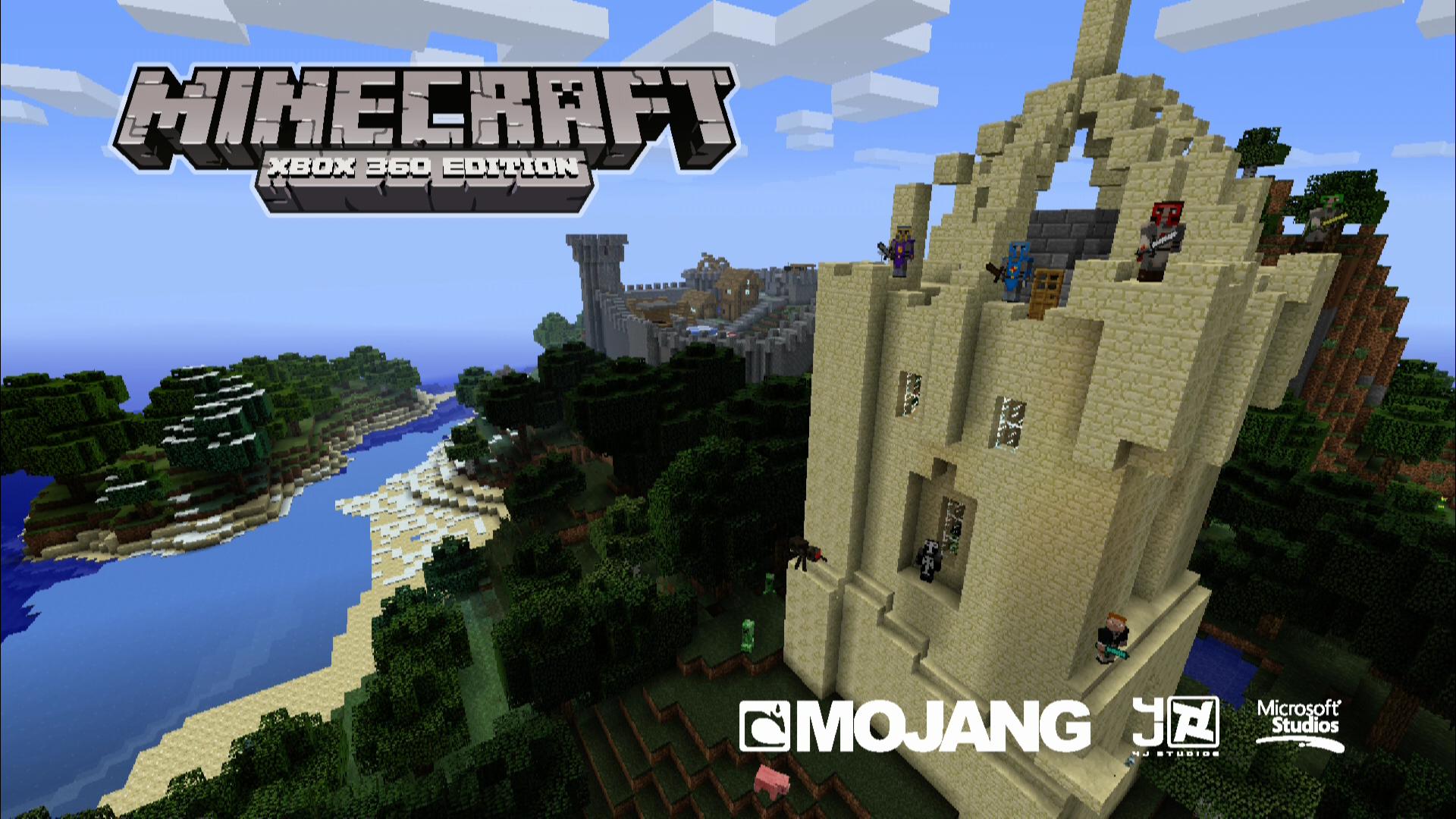 Minecraft title screen for Xbox 360