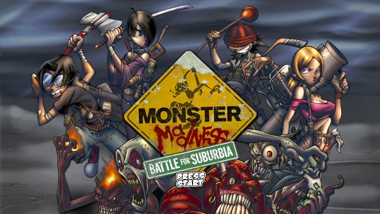 Monster Madness: Battle for Suburbia title screen for Xbox 360