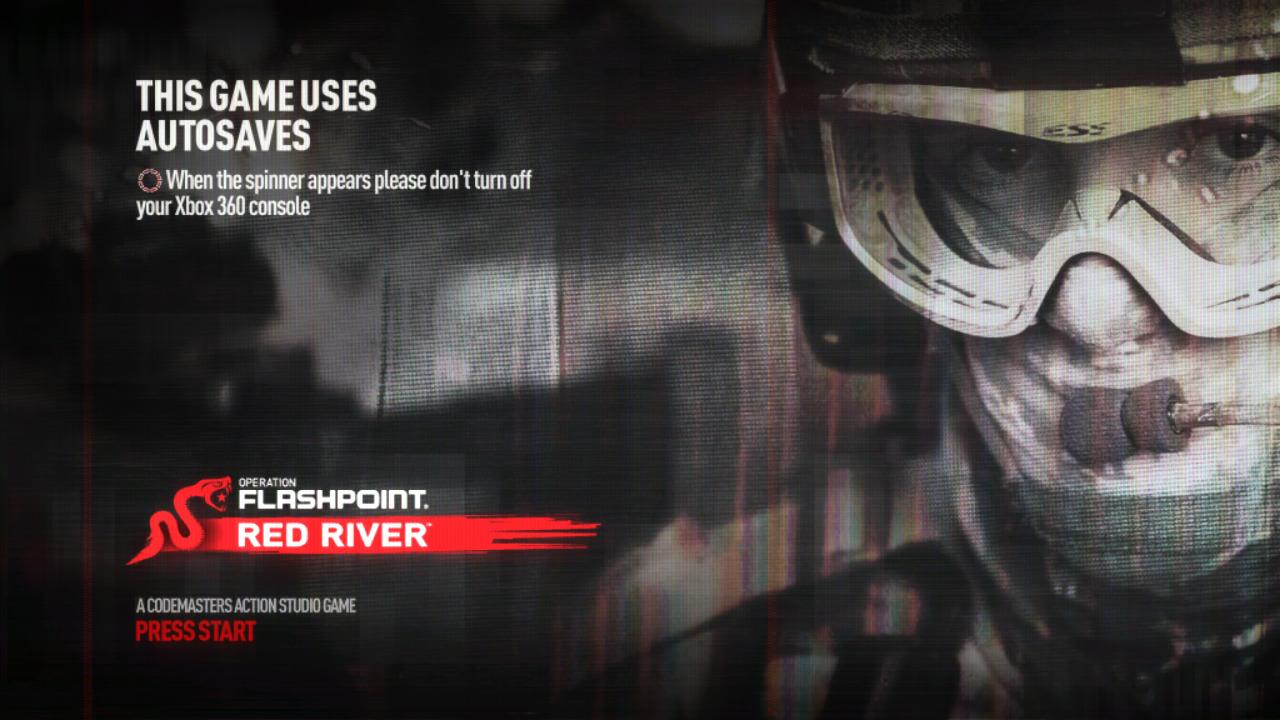 Operation Flashpoint: Red River title screen for Xbox 360
