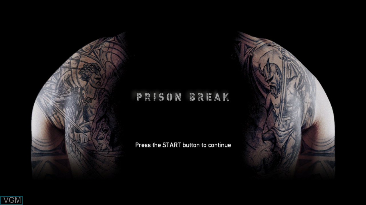 Prison Break: The Conspiracy title screen for Xbox 360