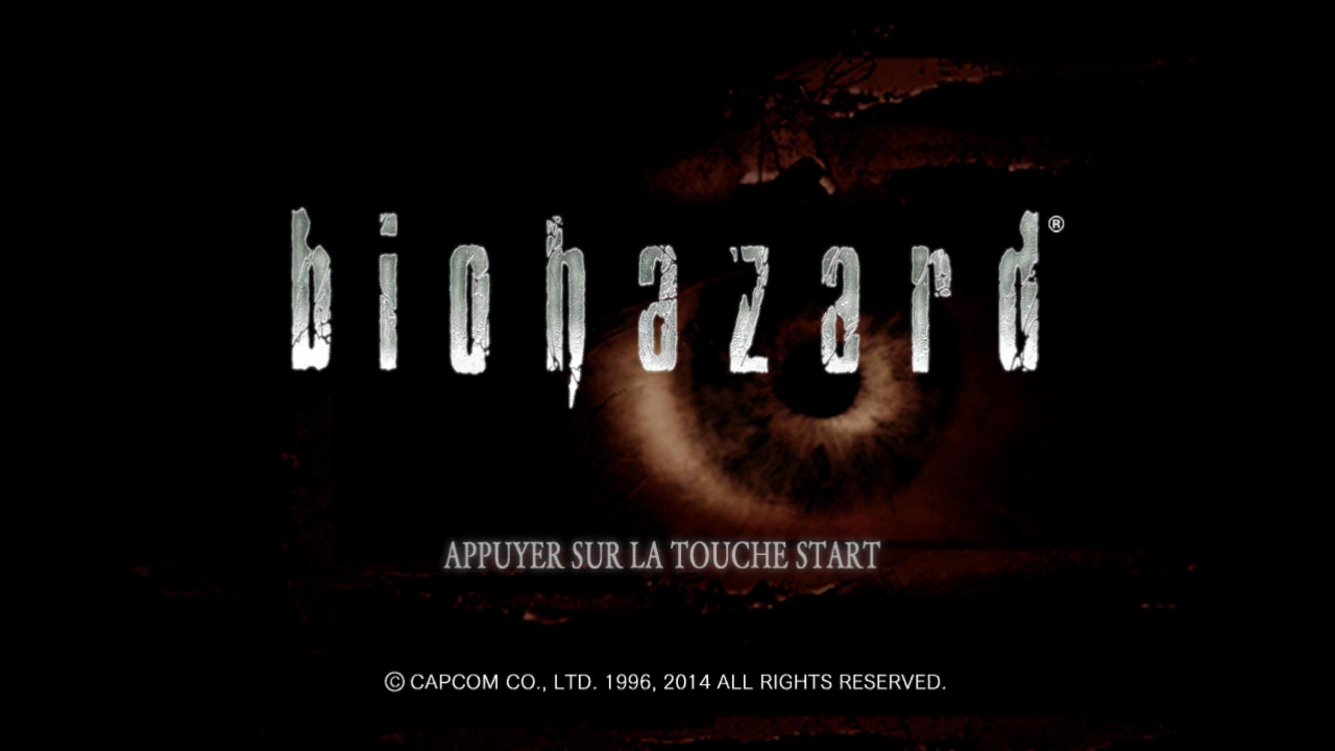 Resident Evil HD Remaster title screen for Xbox 360