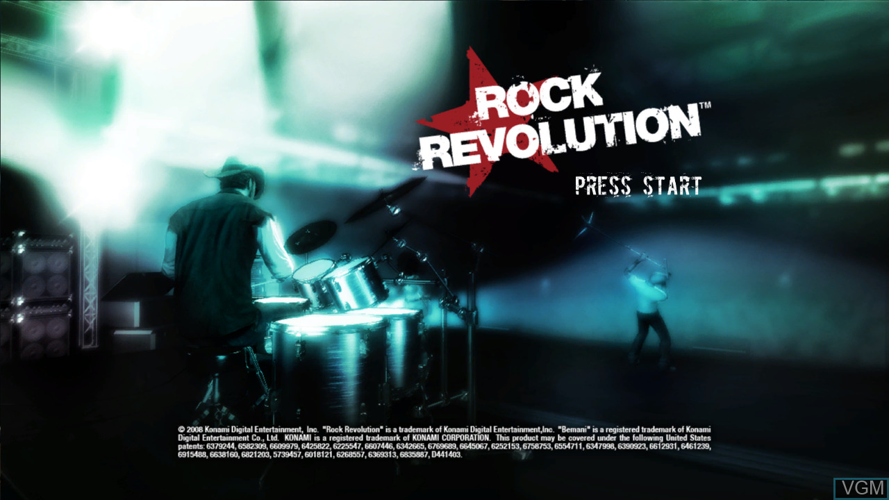 Rock Revolution title screen for Xbox 360