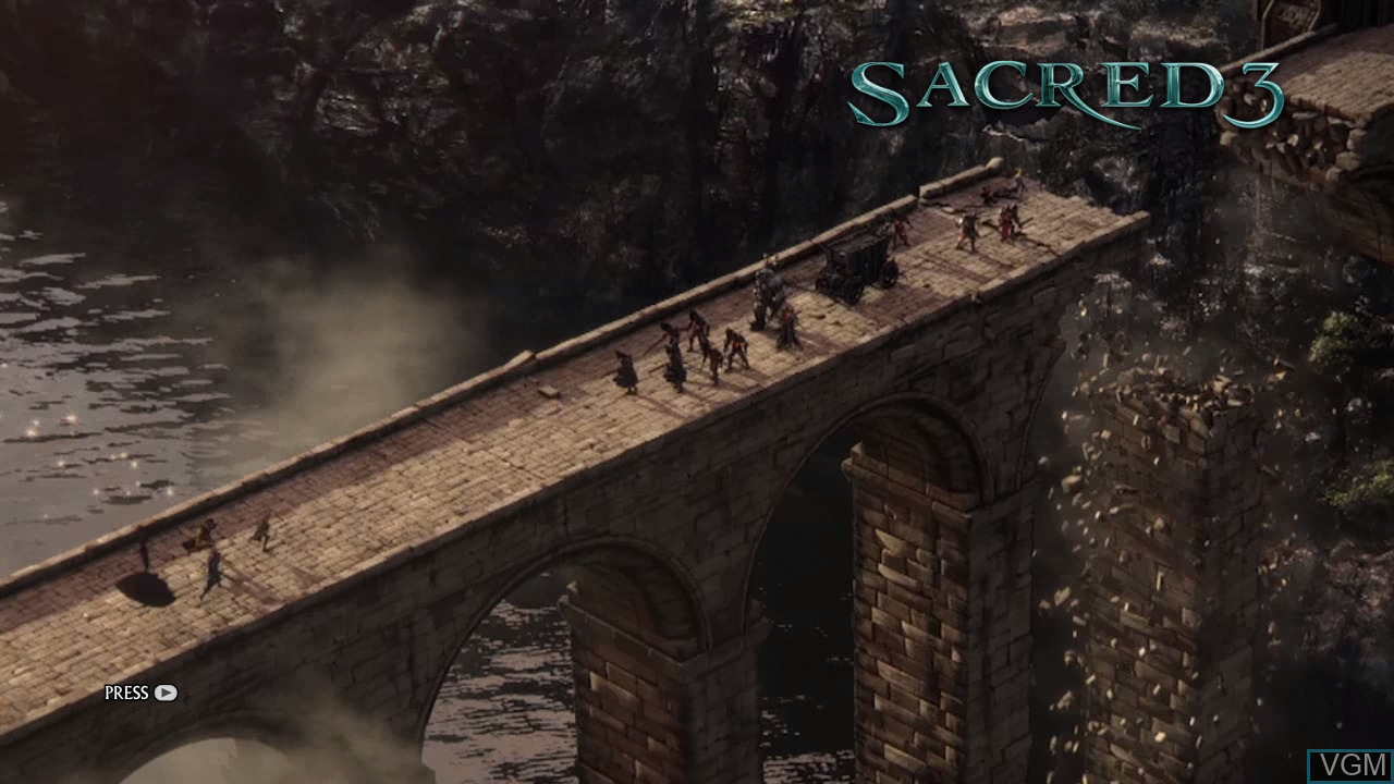 Sacred 3 title screen for Xbox 360