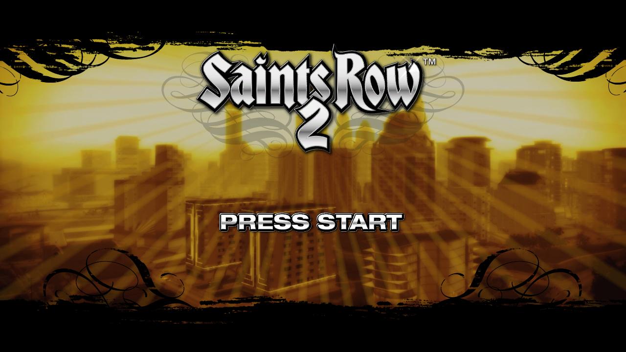 Saints Row 2 title screen for Xbox 360