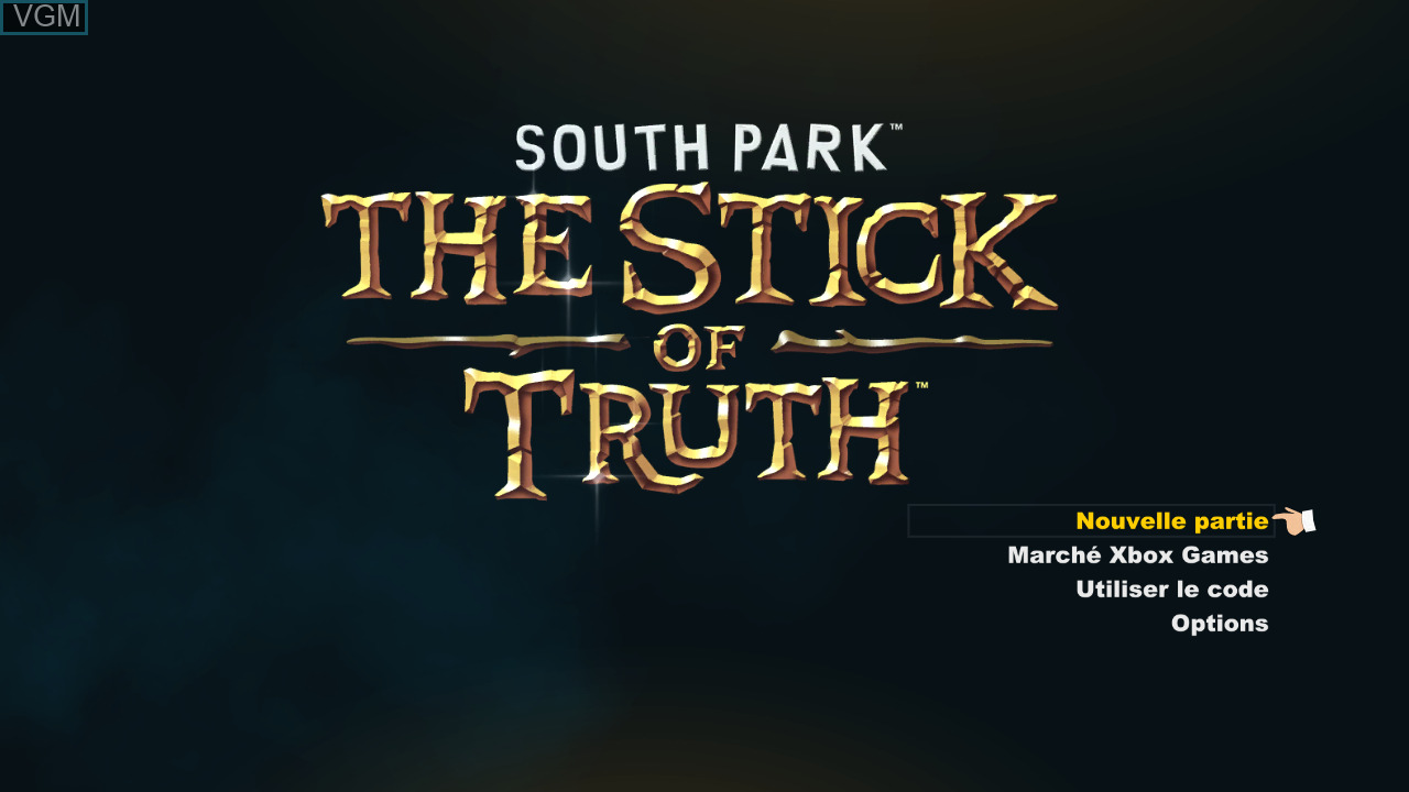 South Park: The Stick of Truth [Signature Edition] title screen for Xbox 360