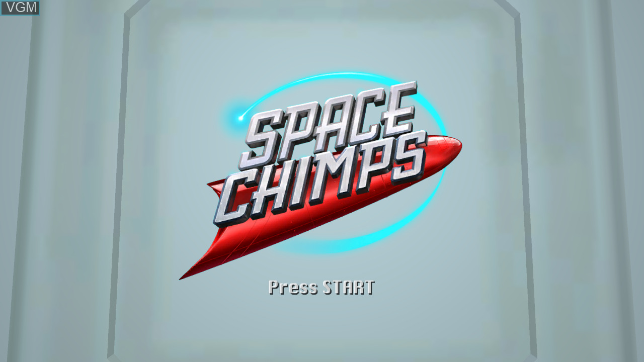 Space Chimps title screen for Xbox 360