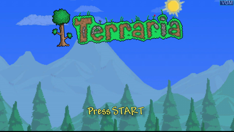 Terraria [Platinum Hits] title screen for Xbox 360