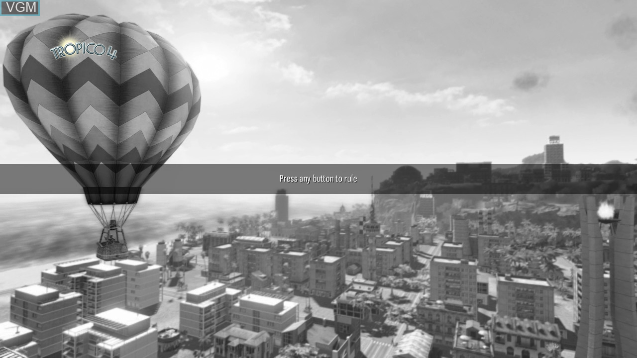 Tropico 4 title screen for Xbox 360